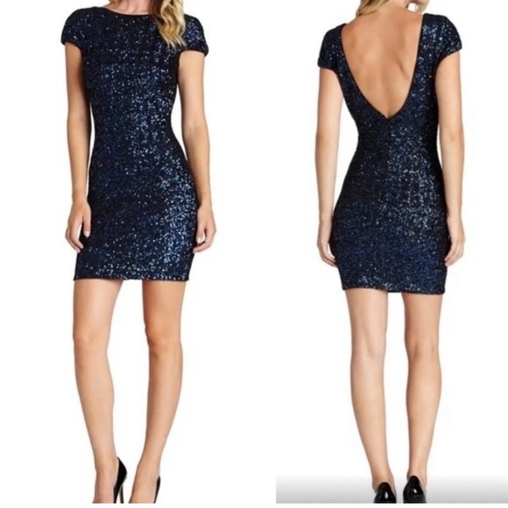 Dress the Population navy sequin dress